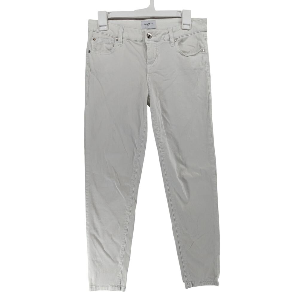 Celebrity Pink Jeans 7/28 White Womens Skinny Mid Rise Body Sculpt Staple Denim